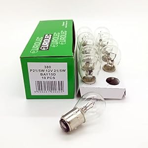 10 x Eurolec 380 P21/5W BAY15D Brake Stop & Tail Light Car Bulbs 12v 21/5w