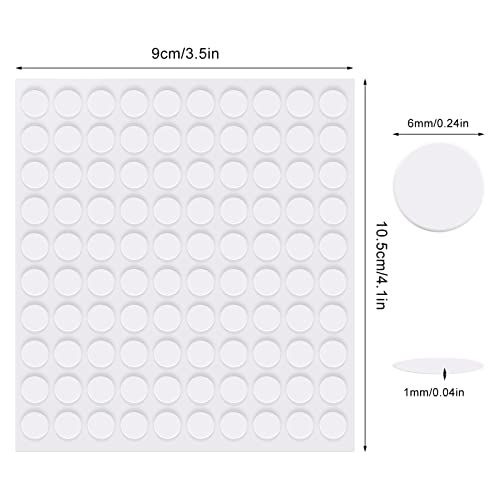 metagio 600 Stück Doppelseitige Klebepunkte, Rund Transparente Klebende Aufkleber, Abnehmbare Klebepaste Punkt Aufkleber für Ballon, Festival-Dekoration, DIY Basteln, Papier, Glas, Metall(6mm)