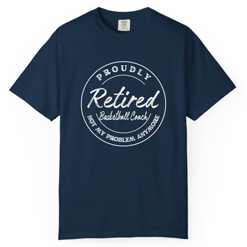 Funny Retirement Basketball Coach T-Shirt Navy Blue