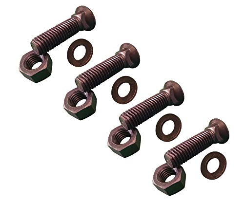4 -Plow Bolt, Nut, washer Blades/Cutting Edge, 5/8-11x2 1/2 - Grade 8, Dome Head