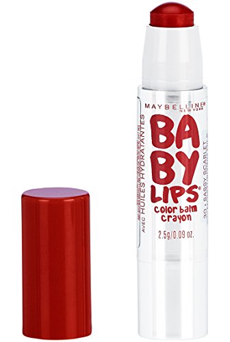 Maybelline New York Baby Lips Color Balm Crayon, Sassy Scarlet, 0.09 oz.