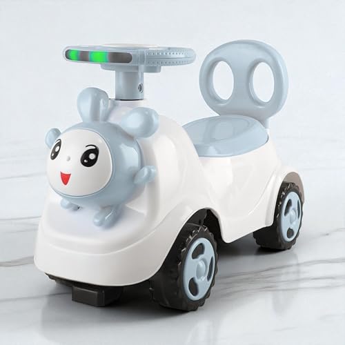 Image of kidsROAR Push Ride On Car for Kids 1-5 Years | Baby Push Car with Music, 3D Lights & Backrest | Premium Ride On Toy Supports Up to 35kg (Rabbit, Grey)