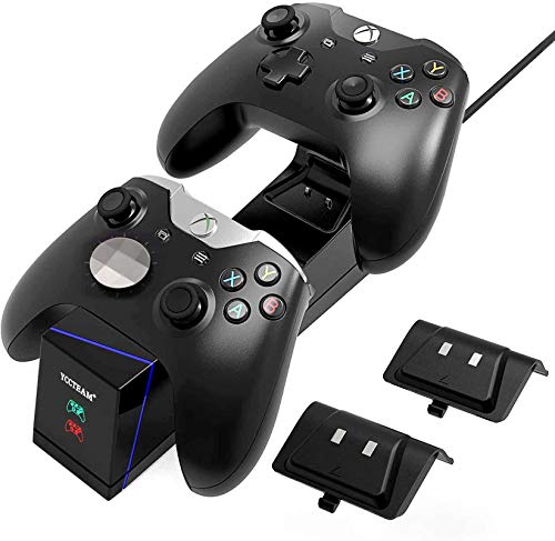YCCSKY Controller Charger for Xbox One, Dual Charging Dock with 1200mAh Rechargeable Battery Packs,Controller Charging Station Compatible with  X-One /X-One X/ X-One S/X-One EliteÂ