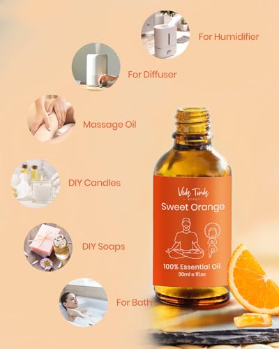 Aceites esenciales puros de naranja dulce, set x3 1 Fl Oz miniatura 2