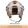 Open Face Motorcycle Helmet for Adults,DOT Approved - Moped Half Vespa Retro Helmet with Anti-Scratch Visor for Men and Women