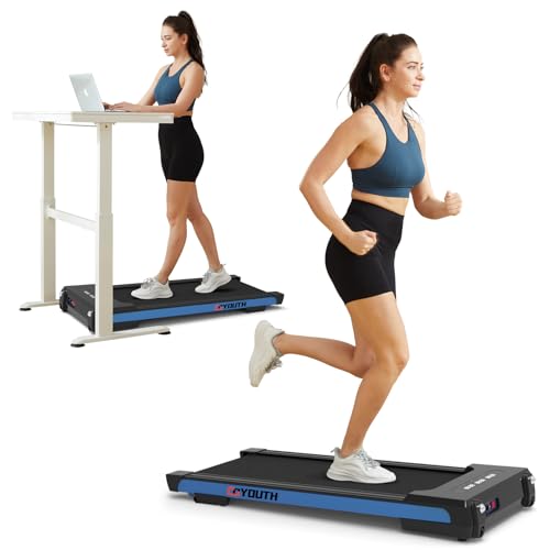 GOYOUTH 2 in 1 Under Desk Electric Treadmill Motorized Exercise Machine with Wireless Speaker...