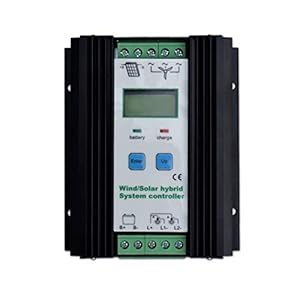 Controlador de carga solar Controlador híbrido solar eólico de 1200 W Aerogenerador de 800 W Controlador de carga de panel solar de 400 W Controlador de batería automático de 12 V/24 V con pantalla