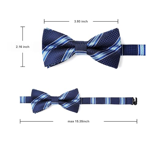Image of HISDERN Bow Ties for Boys Pre Tied Toddler Bow Tie Adjustable Kids Bowties Clip On Fun Patterned Bowties for Wedding Party