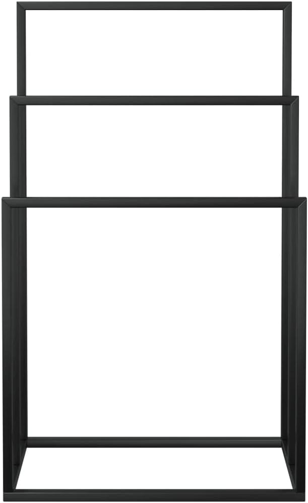 YAFF Freestanding Towel Rack Black 18.9"x9.4"x31.1" Iron