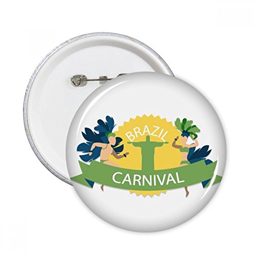 Broches Brésil Carnaval Corcovado Badge Rond pour Vêtement 5pcs