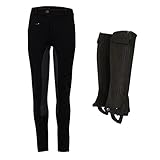MS-Trachten Reitset Reitpaket Reithose schwarz mit Chaps 164
