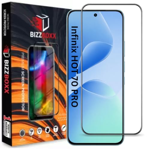 Image of Edge to Edge Tempered Glass For Infinix HOT 70 PRO Screen Protector Guard - HD Clarity, Anti-Fingerprint Screen Guard (Infinix HOT 70 PRO - 6.76 Inch) With Installation Kit - Pack of 1