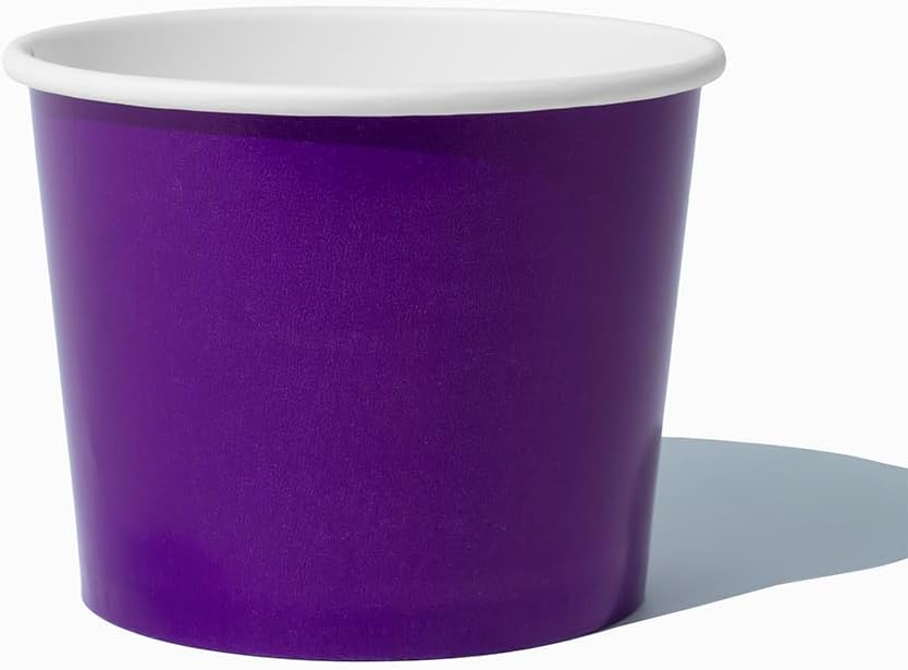 UNIQ 12 oz Solid Purple Ice Cream Cups – Large Disposable Dessert Cups for Ice Cream Frozen Yogurt & Gelato – Paper Food Cups Leak Resistant – Bulk 1000 Pack for Party Catering & Business
