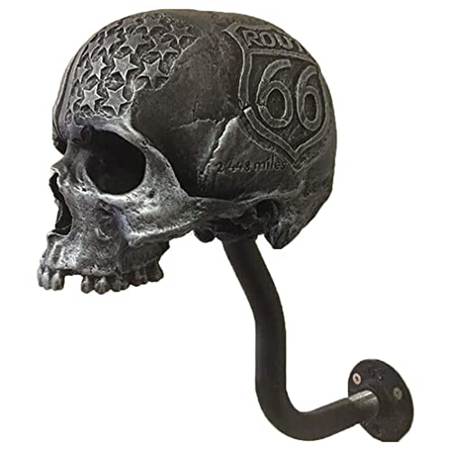MTTKTTBD Support de Casque de Moto tête de Mort - Support de Casque tête de Mort, résine Artisanat Mural fantôme Casque Cintre Cadeau pour Motard, passionnés de Moto B Cover