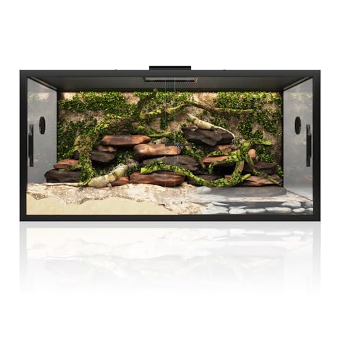 120 Gallon Bearded Dragon Tank 48 x 24 x 24 Reptile Enclosure with Sliding Door Top and Screen Ventilation Front Opening Reptile Enclosure for Lizard Snake