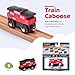 maxim enterprise, inc. Wooden Train Caboose # 9 - Compatible with other Major Name Brand Wooden Train Sets and Wooden Train Tracks