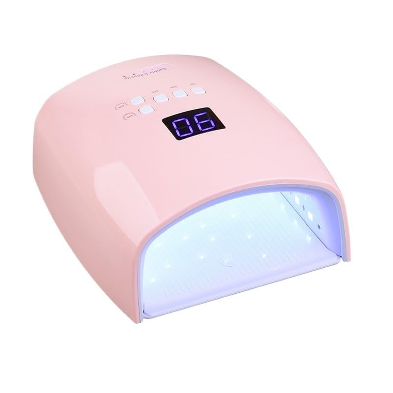 Lampa LED do paznokci, Akumulatorowa lampa UV LED do paznokci 66 W Lampa manicure z 4 timerami Narzędzia zdobienia(Pink-Blue)