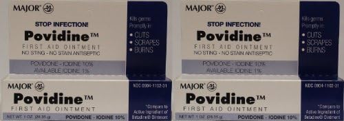 Povidone Iodine 10 % Generic for Betadine Ointment 1 oz. Tube Pack of 2 Tubes Total 2 oz. by Major Pharmaceutical