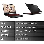 MSI-Katana-GF66-Intel-12th-Gen-i5-12450H-40CM-FHD-144Hz-Gaming-Laptop-8GB512GB-NVMe-SSDWindows-11-HomeNvidia-RTX3050-4GB-GDDR6Black225Kg-12UC-636IN