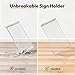 NIUBEE Acrylic Sign Holder Unbreakable: 8.5 x 11 Flyer Stand for Outdoor Vendor Event Booths - Clear Price List Paper Display for Craft Fair Market Table - 3 Pack