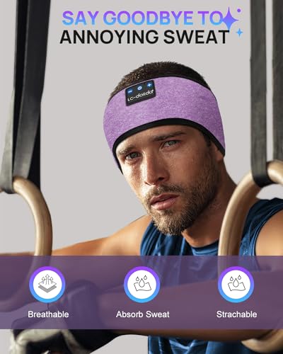 Image of LC-dolidaBluetooth Headband, Headband Headphones Wireless Earphones Built in Speakers for Side Sleepers, Sleeping Headphones Sleep Earbuds Gifts for Men Women Kids Teens