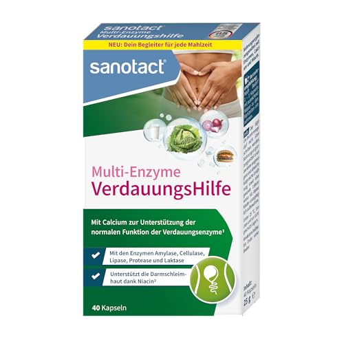 sanotact VerdauungsHilfe Kapseln • Bei Blähbauch, Blähungen, Völlegefühl Verdauungstabletten für unterwegs • Unterstützung der Verdauung.