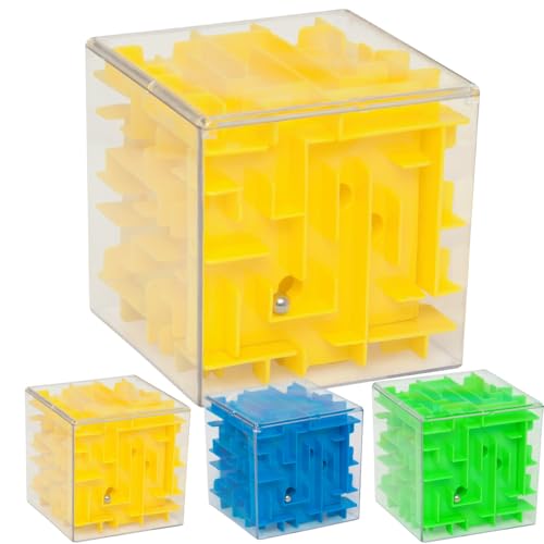 3Dキューブパズル 立体パズル 迷路 脳トレ 頭脳ゲーム カラーランダム グリーン イエロー