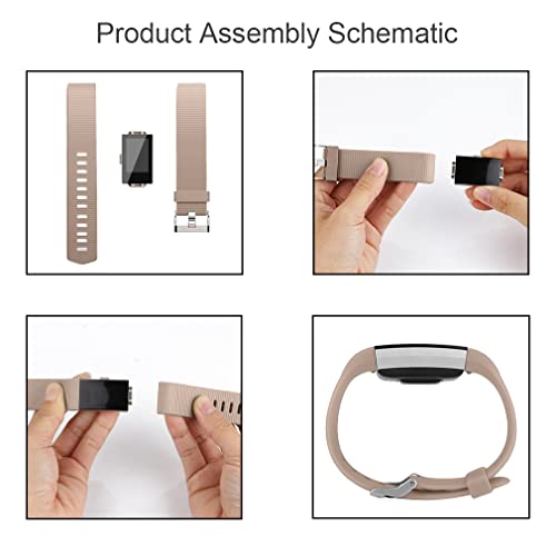 Image of Tobfit Watch Strap Compatible for Fitbit Charge 2 (Watch Not Included), Removable Soft Belts for Charge 2 Wristband, Smartwatch Band for Men & Women