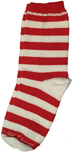 Red & White Stripe Crew Socks Youth Child Raggedy Ann Rag Doll Elf Candy Cane Striped,OS