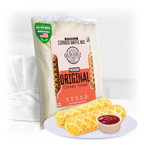 OldSoul Professional Corndog Waffle Mix | Original Flavour | 5 Lbs | 140 Waffles (5 Lbs, Traditional)