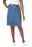 Jessica London Women's Plus Size True Fit Denim Short Skirt - 22, Medium Stonewash Blue