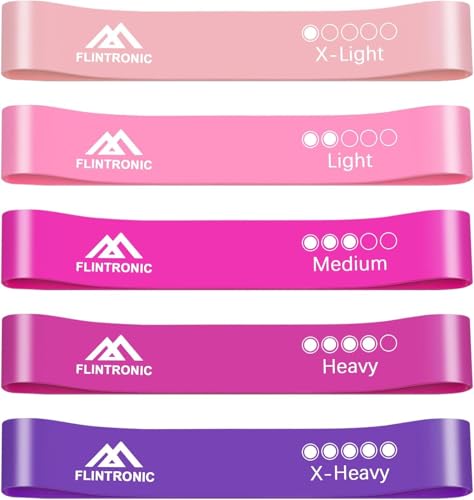 Flintronic Resistance Bands Set of 5, Resistance Bands with 5 Different Resistance Levels, Fitness Exercise Loop Bands for Yoga, Pilates, Muscle Building, Gym Flintronic Resistance Bands Set of 5, Resistance Bands with 5 Different Resistance Levels, Fitness Exercise Loop Bands for Yoga, Pilates, Muscle Building, Gym