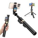 Moman 69' Selfie Stick Tripod with Selfie Monitor, CL07 Extendable Back Camera Phone Tripod with Wireless Remote for iPhone and Android, Perfect for Travel Vlogging