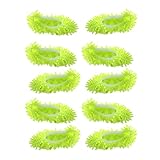 PENIKOKO Zapatillas para Fregar de Microfibra Chenilla 10 Piezas, Fundas de Zapatos Reutilizables Verdes, Calcetines para Limpieza de Suelos en Casa, Absorbentes y Fáciles de Lavar
