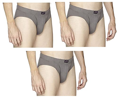 Image of Semantic Men's Solid Cotton Brief Underwear - Pack of 3
