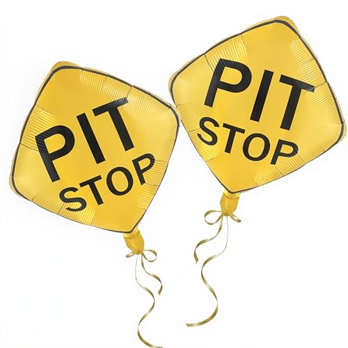 2Pcs Pit Crew decorations/18in Pit Stop Foil Balloons/Formula 1 Party Decorations/Nascar Birthday Party Decorations/Race Car balloons