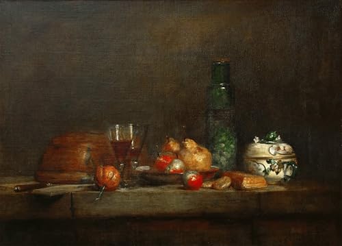 Affiche toile un bol d'olives Chardin pour habiller un grand mur vide