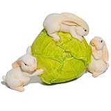 Top Collection Enchanted Story Fairy Garden Rabbits Rolling Cabbage Outdoor Statue