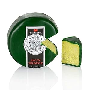 Snowdonia – Green Thunder, Cheddar Käse mit Knoblauch & Kräutern, grüner Wachs, 200g