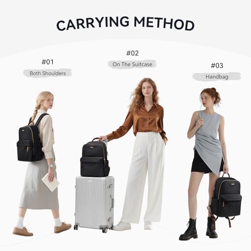 Mochila para laptop mujer 14 pulgadas negra miniatura 2