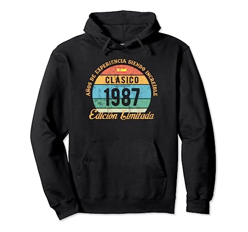 Clásico Nacido En 1987 Vintage Cumpleaños Puesta De Sol Sudadera con Capucha