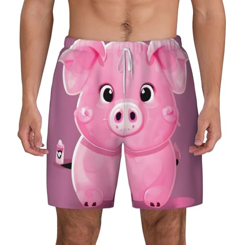 Short de bain homme séchage rapide rose doublure de compression été
