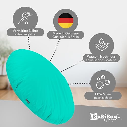 BuBiBag 2in1 Sitzsack L - XXL mit Füllung für Kinder & Erwachsene, Gaming Beanbag & Bodenkissen...