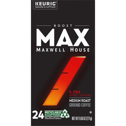 Miniatura 10 de Maxwell House Max Boost K-Cup Cápsulas de café tostado medio con 1.75 veces más cafeína, caja de 24 unidades