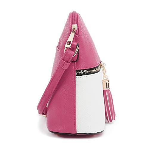 Image of SG SUGU Lunar Lightweight Medium Dome Crossbody Bag Shoulder Bag with Tassel | Zipper Pocket | Adjustable Strap