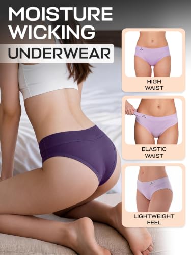 Image of Balanced Tech Moisture Wicking Underwear for Women, Seamless Workout Hipster Brief Bikini Panties