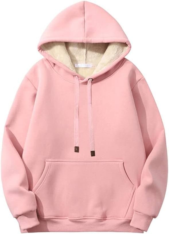 Fenclushy Womens Winter Hoodies Warm Fleece Sherpa Lined Pullover Hooded Sweatshirt