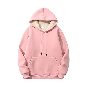 Womens Winter Hoodies Warm Fleece Sherpa Lined Pullover Hooded Sweatshirt