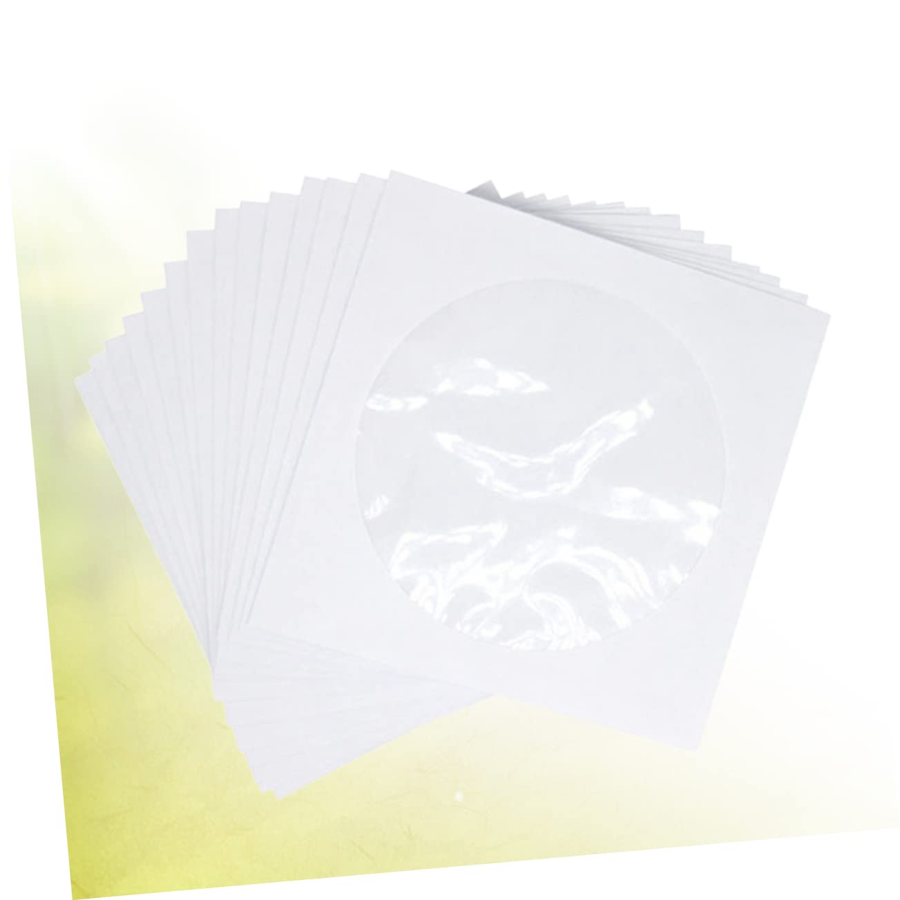 VILLCASE 100 Pcs CD Storage Bags White CD Paper Cases with Transparent Window Dvd Organizer for Home Cinema Portable Video Storage