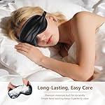 Sleep Mask Silk Eye Mask for Men Sleeping Mask, Adjustable Elastic Strap for Night Shading Sleep Mask, Soft and Comfortable for Both Men and Women(Black) - Image 5